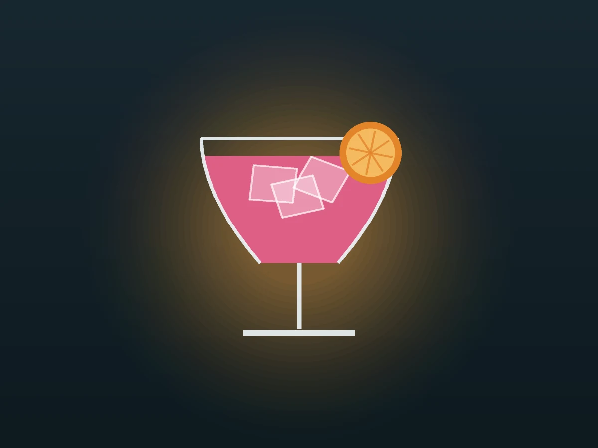 Sarti Rosa Spritz im Glas, gezeichnet